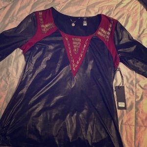NWT BKE Boutique leather look top